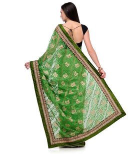 Green Net Saree with Swarovski Work