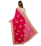 Magenta Faux Georgette Saree