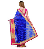 Royal Blue Net Jacquard Saree