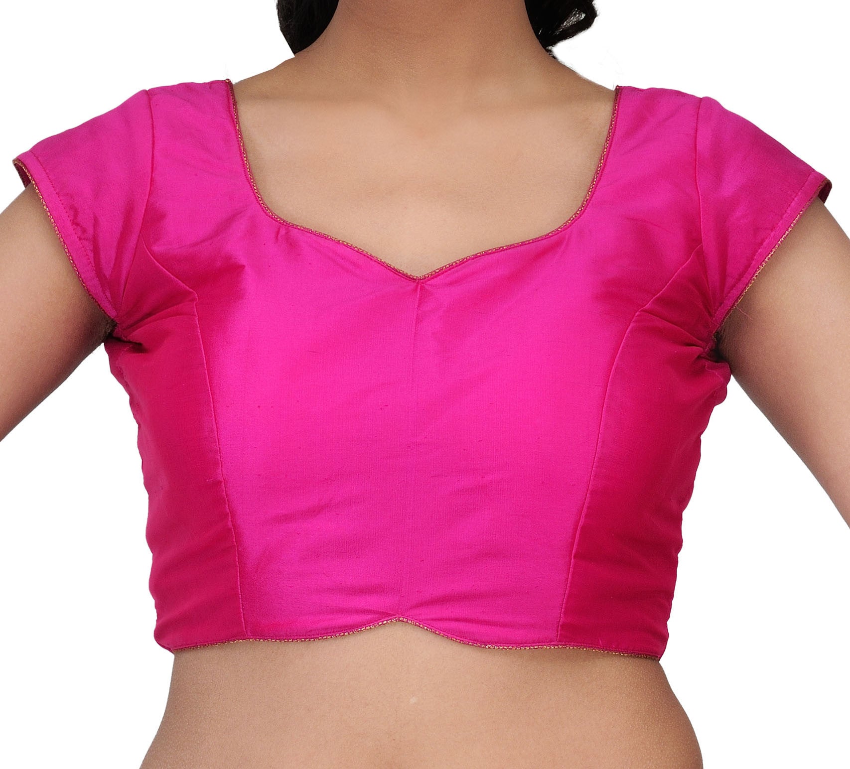 Magenta Dupion Silk Blouse