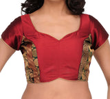 Maroon Dupion Silk & Brocade Blouse