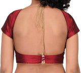 Maroon Dupion Silk & Brocade Blouse