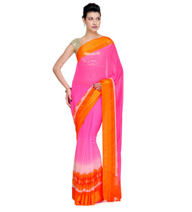 Magenta Shaded Faux Chiffon Saree