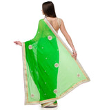 Parrot Green Shaded Viscose Saree