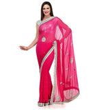 Magenta Shaded Viscose Saree