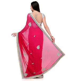 Magenta Shaded Viscose Saree