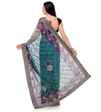 Sea Green Net Saree with Stone Work