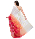 Off White & Magenta Shaded Viscose Saree