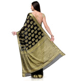 Black Zari Woven Viscose Saree