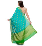 Green & Blue Shaded Viscose Saree