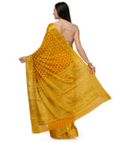 Yellow Resham Woven Viscose Saree