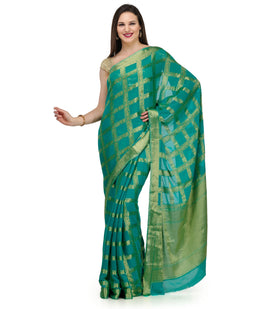 Aqua Green Viscose Saree