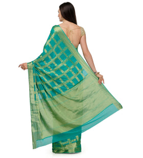 Aqua Green Viscose Saree