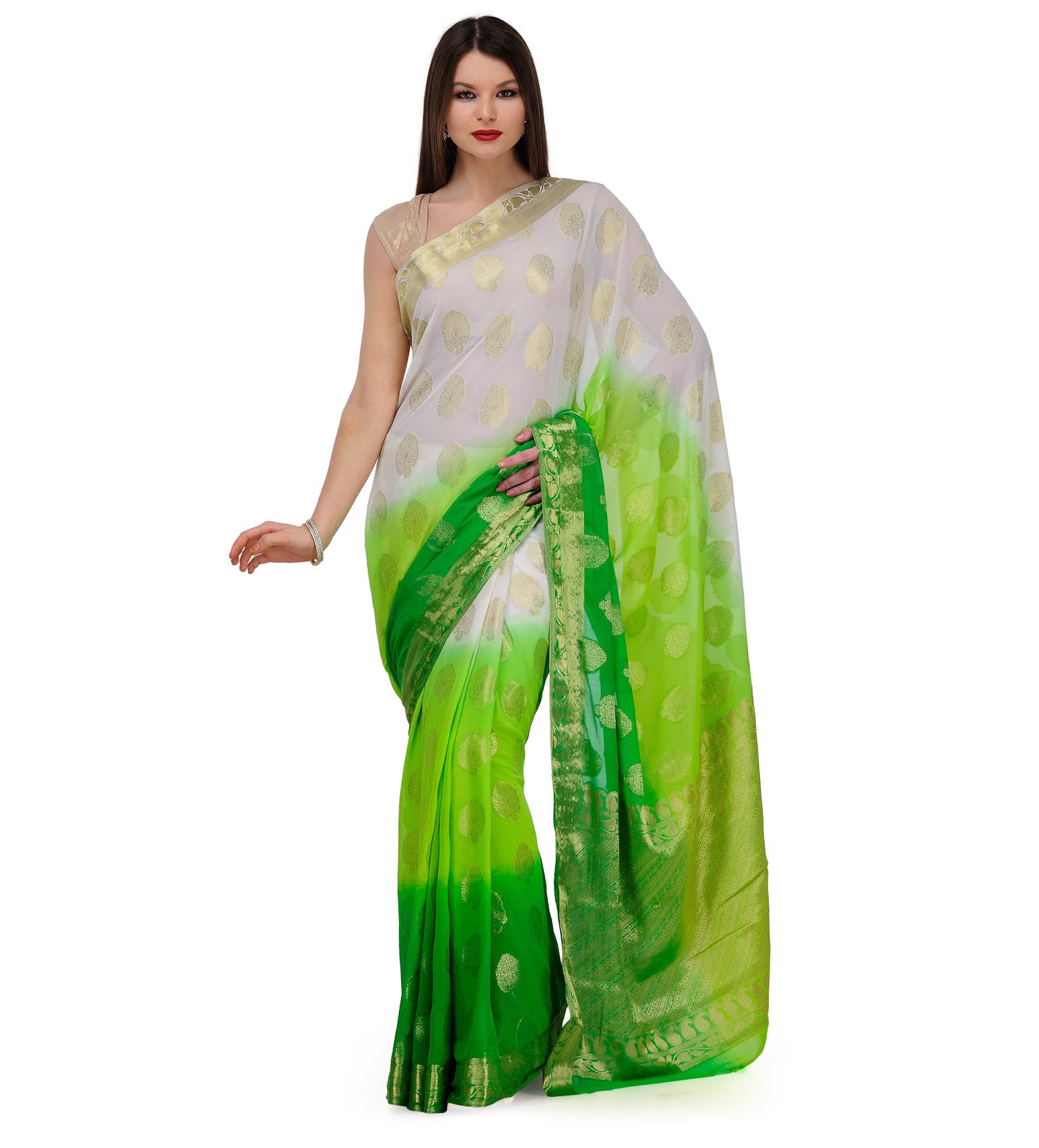 Off White Shaded Viscose Saree