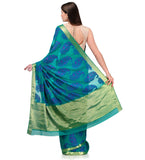 Green Resham Woven Semi Chiffon Saree