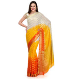 Off White & Yellow Shaded Viscose Saree