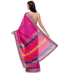 Purple Chanderi Silk Saree