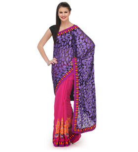 Purple & Magenta Brasso Saree