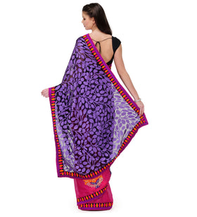 Purple & Magenta Brasso Saree