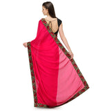 Magenta Faux Crepe Jacquard Saree