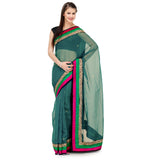 Green Bhagalpuri Net Saree