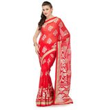 Red Brasso Saree with Foil Print