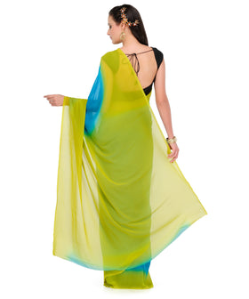 Turquoise Shaded Faux Georgette Saree