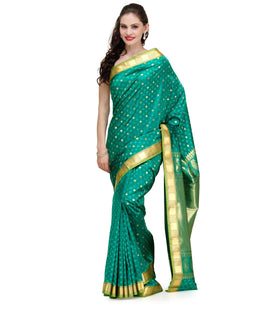 Sea Green Zari Woven Art Silk Saree