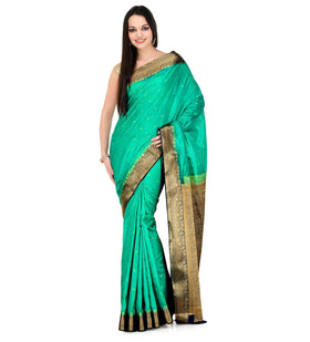 Sea Green Zari Woven Art Silk Saree