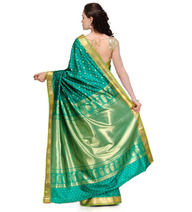 Sea Green Zari Woven Art Silk Saree