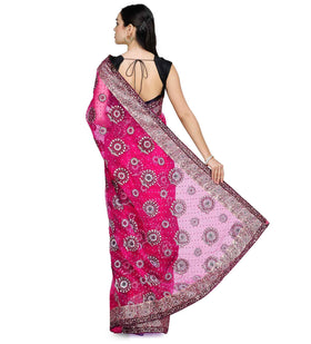 Magenta Tissue Saree with Swarovski Work