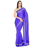 Royal Blue Faux Chiffon Saree