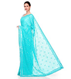 Sky Blue Faux Georgette Saree