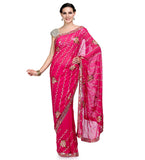 Magenta Faux Georgette Saree