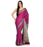 Purple Zari Woven Art Silk Saree