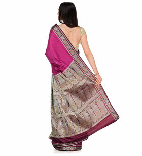 Purple Zari Woven Art Silk Saree