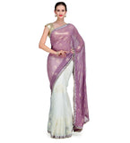 Mauve Faux Georgette & Net Saree