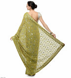 Green Faux Georgette Saree