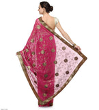 Magenta Faux Georgette Saree