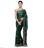 Green Faux Georgette Saree