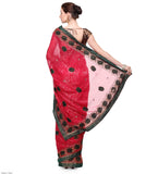 Magenta Faux Georgette Saree