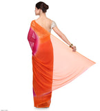 Orange Shaded Faux Georgette Saree