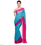 Turquoise Shaded Faux Georgette Saree