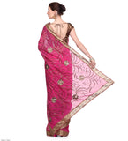 Dark Pink Faux Georgette Saree