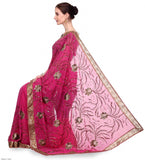 Dark Pink Faux Georgette Saree