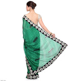 Green Brasso Saree with Swarovski Work