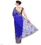 Royal Blue Faux Chiffon Saree