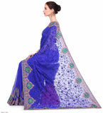 Royal Blue Faux Chiffon Saree