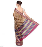 Beige Art Silk Printed Saree