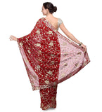 Maroon Faux Georgette Saree